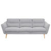 3-SITZER-SOFA in Webstoff Hellgrau  - Buchefarben/Hellgrau, Design, Holz/Textil (209/87/88cm) - Livetastic