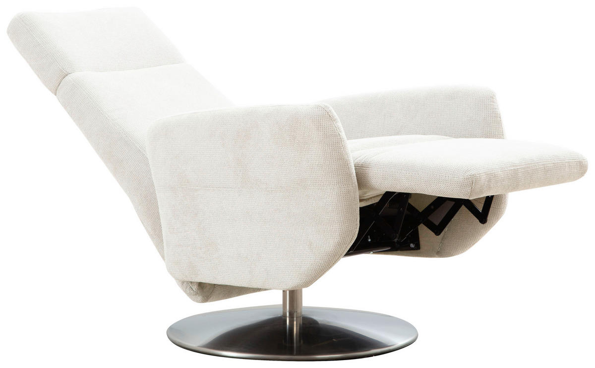 DREHSTUHL  in Flachgewebe Creme  - Chromfarben/Creme, Konventionell, Textil/Metall (71/110/82cm) - Sit & More