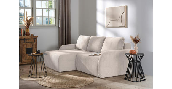 ECKSOFA  in Cord Naturfarben  - Schwarz/Naturfarben, KONVENTIONELL, Kunststoff/Textil (217/146cm) - Carryhome