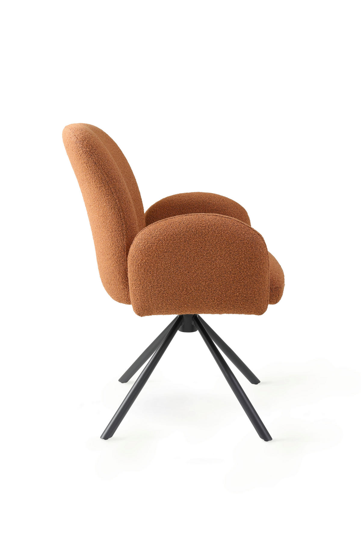 ARMLEHNSTUHL  in Stahl Webstoff, Bouclé  - Rostfarben/Schwarz, Basics, Textil/Metall (63/87/63,5cm) - Tom Tailor