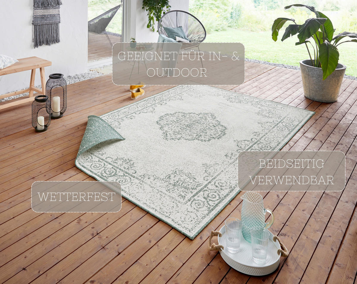 OUTDOORTEPPICH 240/340 cm Twin Supreme Grün, Creme  - Creme/Grün, Design, Kunststoff (240/340cm) - Hanse Home