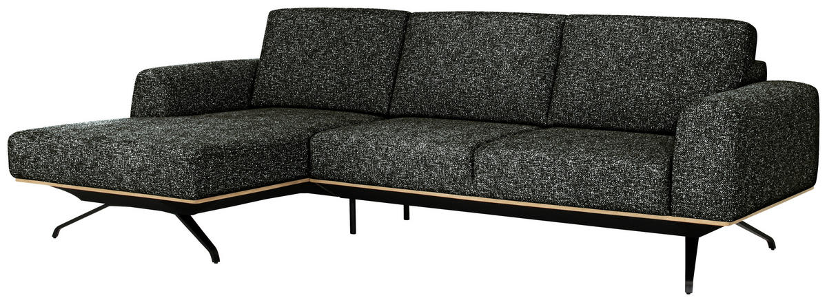 ECKSOFA in Struktur Waldgrün  - Waldgrün/Schwarz, Design, Textil/Metall (157/262cm) - Novel