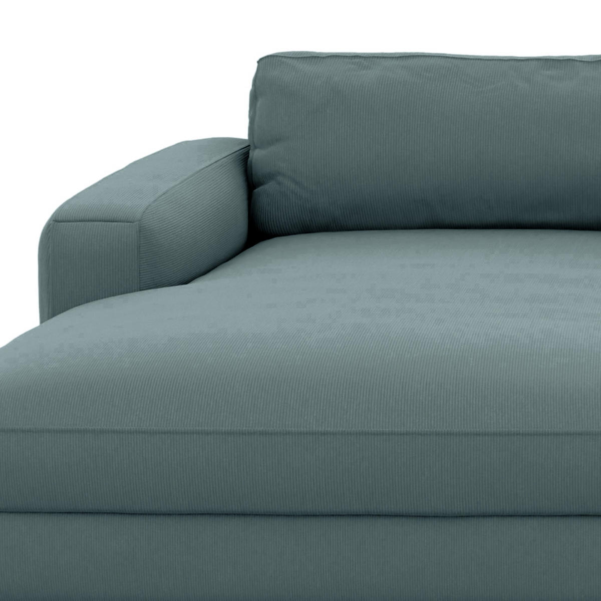 ECKSOFA in Cord Blaugrau  - Blaugrau/Schwarz, MODERN, Textil (176/84/303cm) - Trendmanufaktur