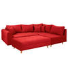 ECKSOFA inkl. Hocker Ariella in Mikrofaser Rot  161/231 cm  - Rot/Naturfarben, Design, Holz/Textil (161/231cm) - Livetastic
