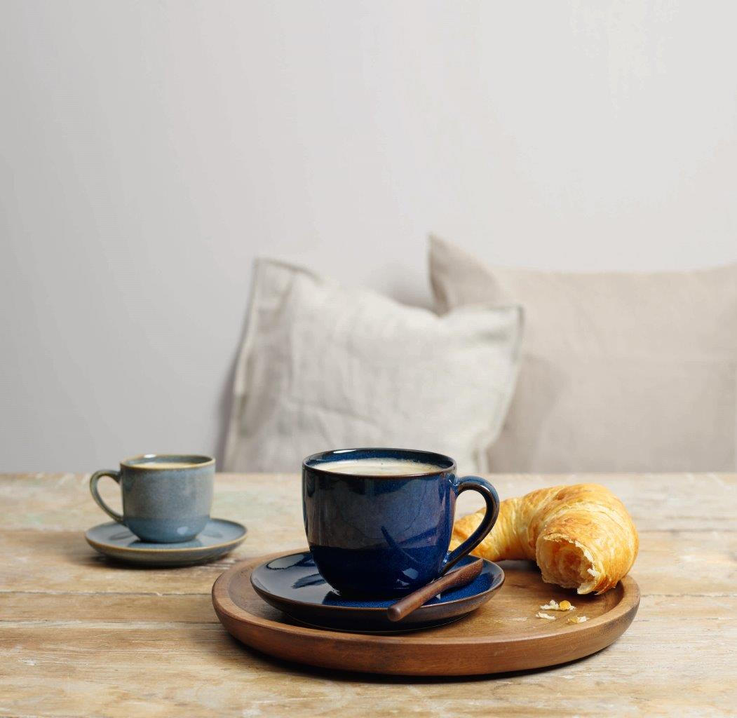 ESPRESSOTASSE MIT UNTERTASSE - Blau, Design, Stein (8,5/5,5cm) - ASA