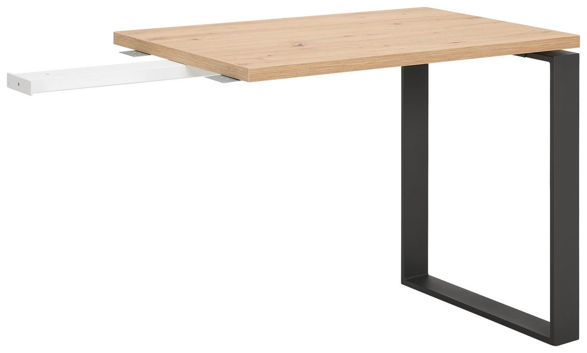 ANSTECKPLATTE Schwarz, Eiche Artisan  - Schwarz/Eiche Artisan, Design, Holzwerkstoff (90/60/75cm) - Carryhome