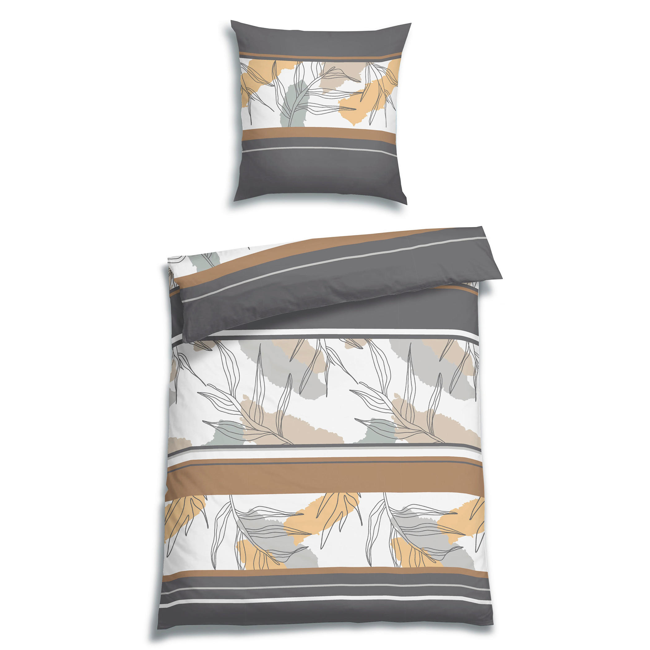 BETTWÄSCHE 2-teilig Flanell 135/200 cm  - Grau, Design, Textil (135/200cm) - Florella