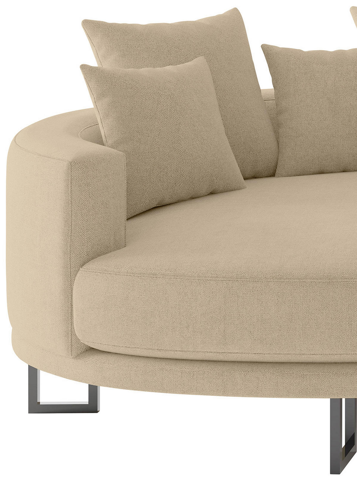 BIGSOFA in Webstoff Beige  - Beige/Schwarz, Design, Textil/Metall (283/150cm) - Livetastic