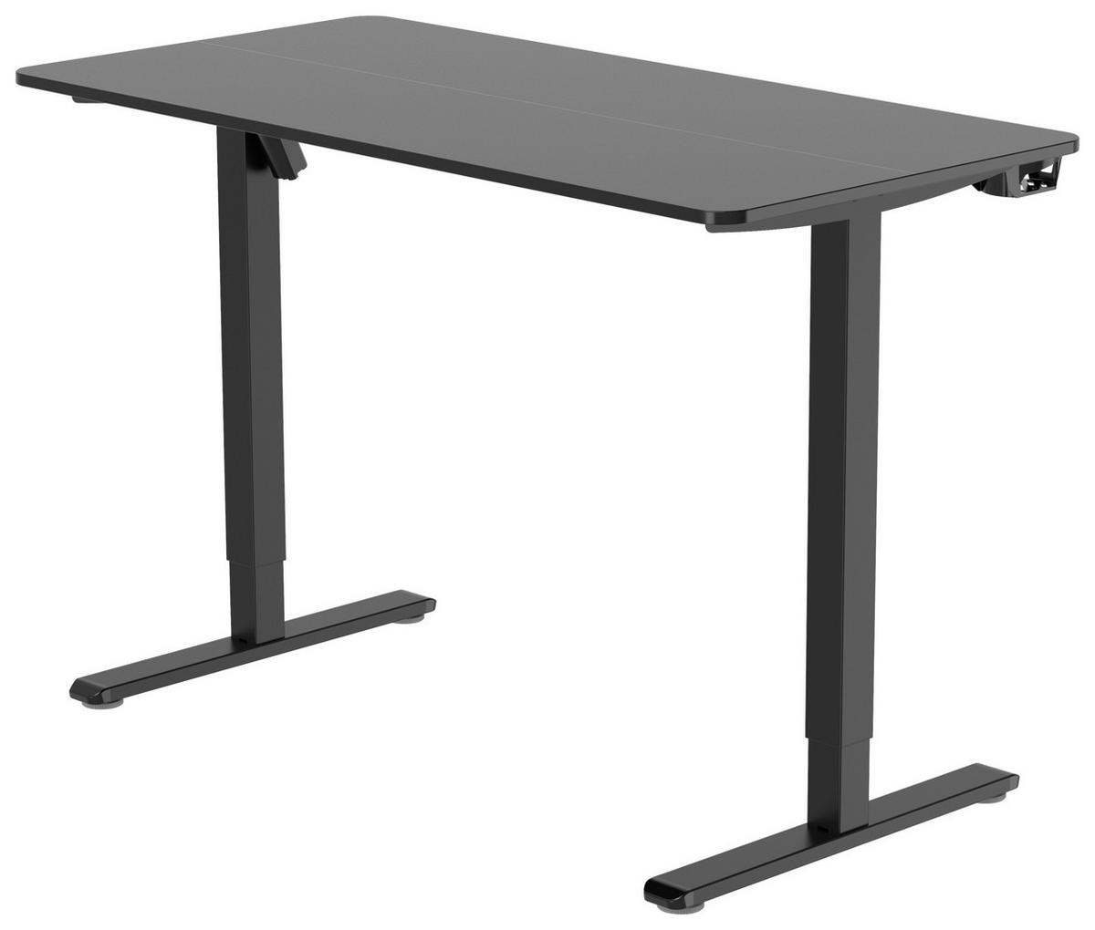 SCHREIBTISCH 120/60/70-115 cm Schwarz elektrisch höhenverstellbar  - Schwarz, MODERN, Holzwerkstoff/Kunststoff (120/60/70-115cm) - Livetastic