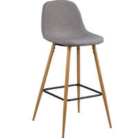 BARSKA STOLICA  svetlosiva   - boja hrasta/svetlosiva, Dizajnerski, drvo/metal (46,6/101/51cm) - Carryhome