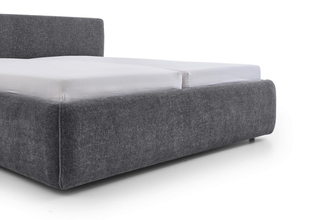 POLSTERBETT Bettkasten, Lattenroste Grau 180/200 cm  - Birkefarben/Buchefarben, Design, Holz/Textil (180/200cm) - Xora