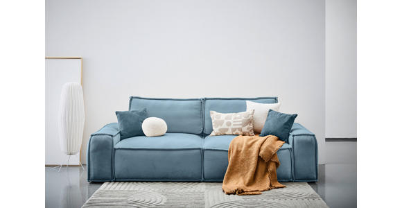 SCHLAFSOFA in Webstoff Petrol  - Petrol/Schwarz, KONVENTIONELL, Kunststoff/Textil (256/83/115cm) - Carryhome