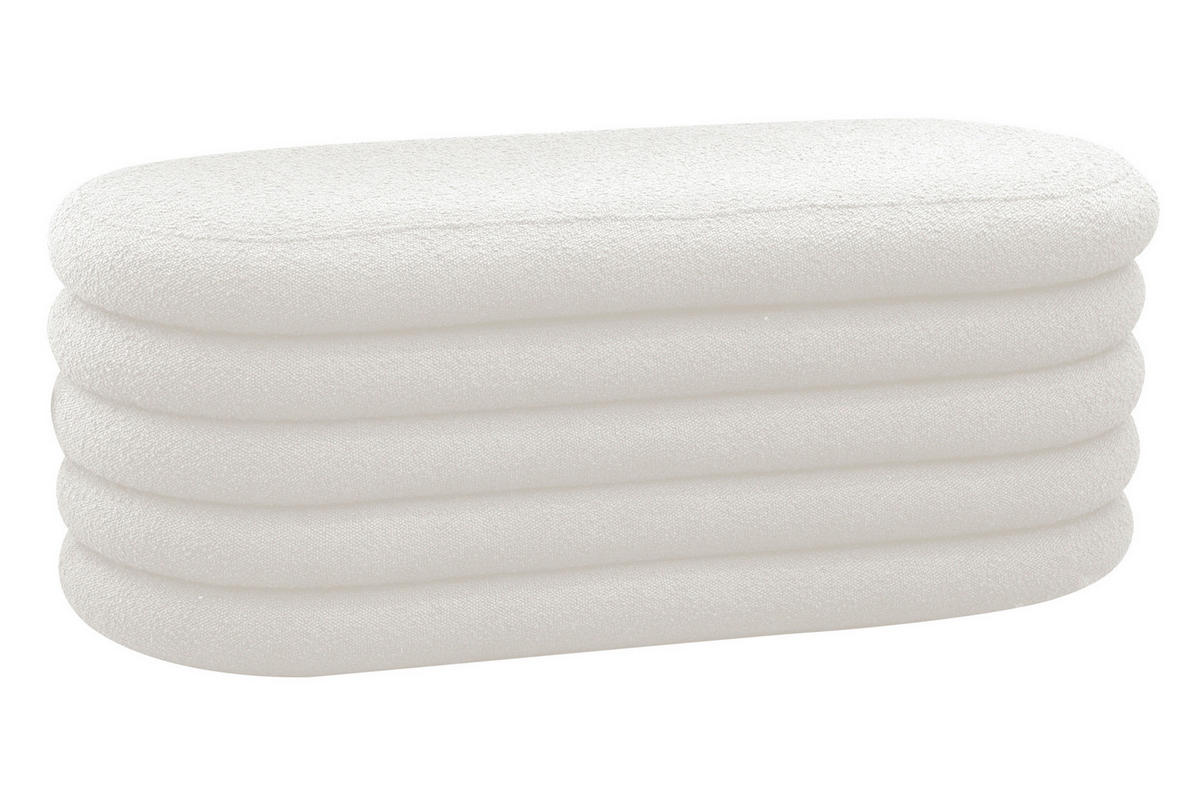 BETTBANK Bouclé Weiß  - Weiß, MODERN, Textil (108/42/45cm) - Livetastic