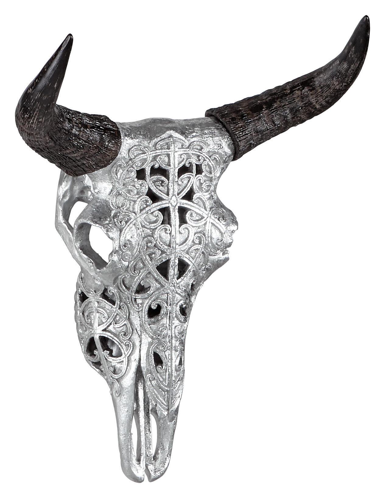 DEKOSCHÄDEL  - Silberfarben/Braun, Kunststoff (37/45/21cm) - Ambia Home