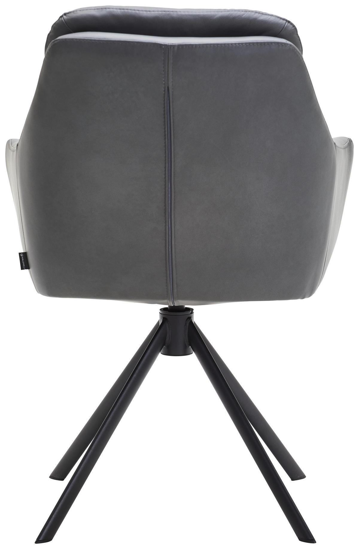 ARMLEHNSTUHL  in Eisen Echtleder pigmentiert  - Anthrazit/Schwarz, Design, Leder/Metall (62/90/65cm) - Waldwelt