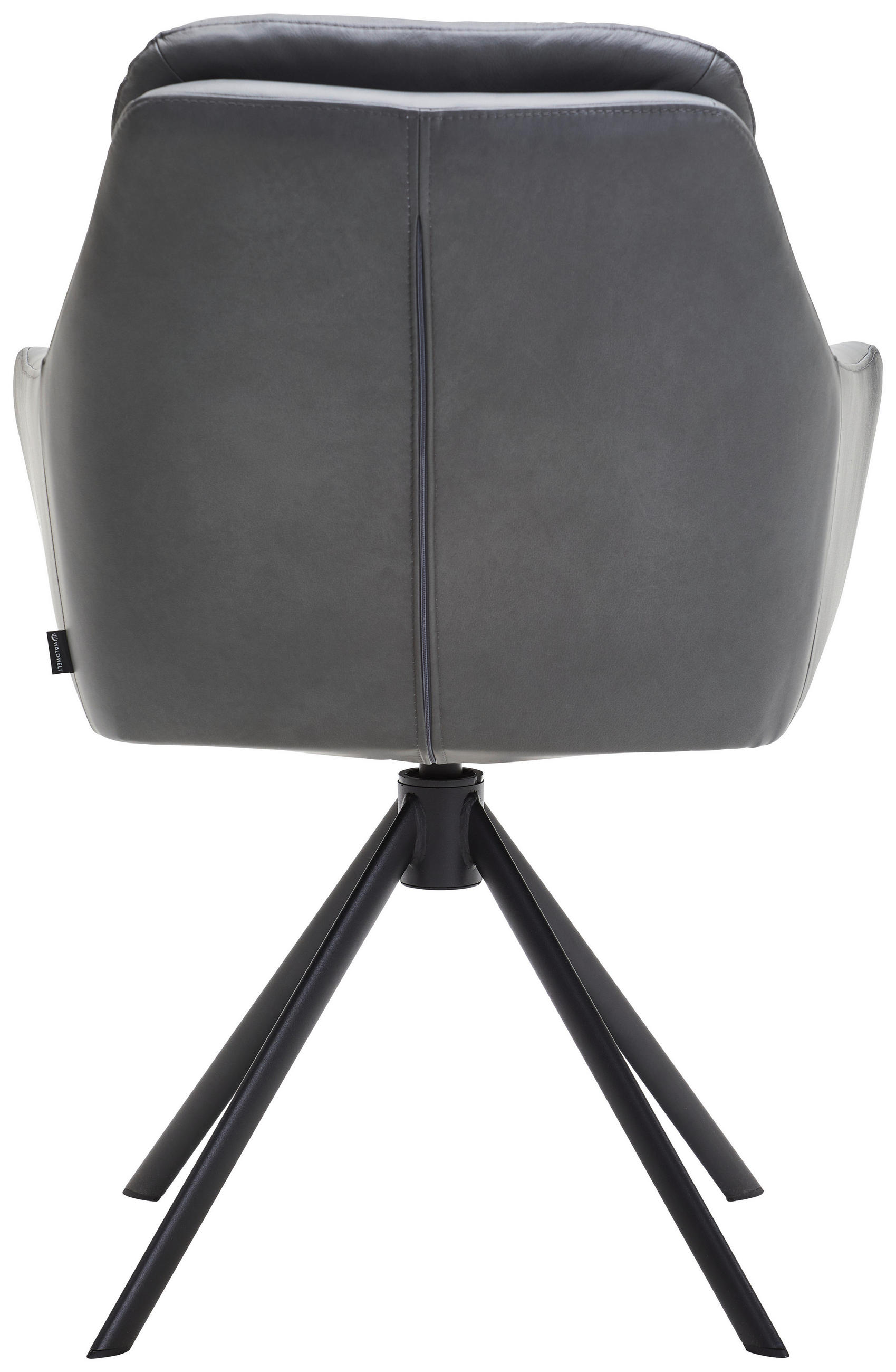 Thumbnail - Waldwelt Armlehnstuhl, Anthrazit, Schwarz, Metall, Leder, Echtleder, Rindleder, Stativgestell, 62x90x65 cm, Lederauswahl...