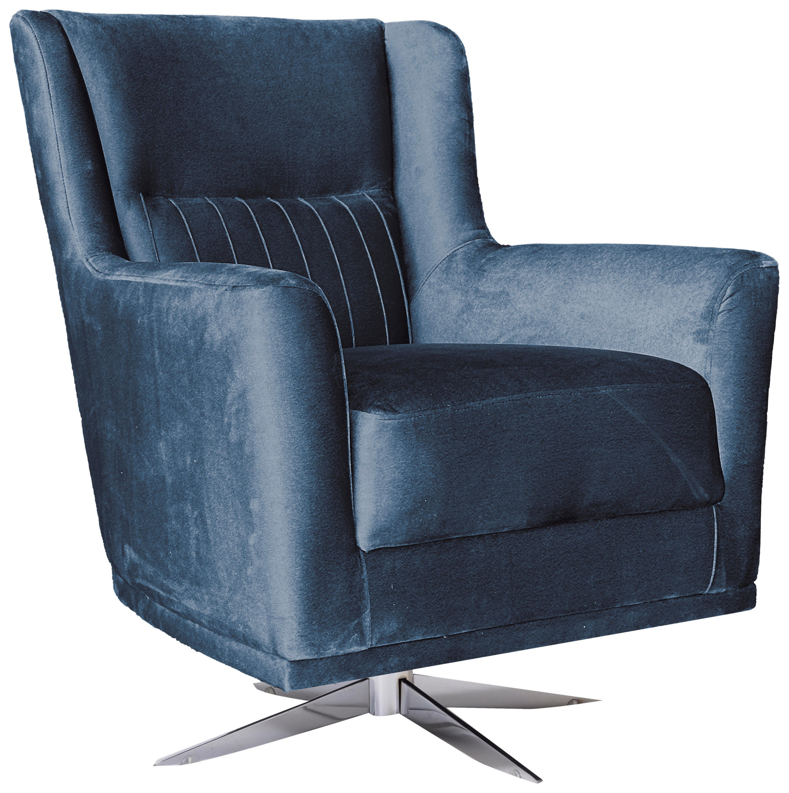 SESSEL in Velours Blau  - Chromfarben/Blau, Design, Textil/Metall (70/96/75cm) - Livetastic