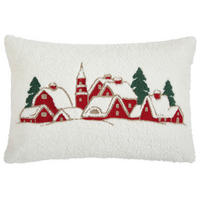 KISSENHÜLLE VILLAGE 40/60 cm  - Rot/Weiß, Design, Textil (40/60cm) - X-Mas