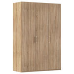 DREHTÜRENSCHRANK 151/223/60 cm 3-türig Sonoma Eiche  - Silberfarben/Sonoma Eiche, Design, Holzwerkstoff/Kunststoff (151/223/60cm) - Novel