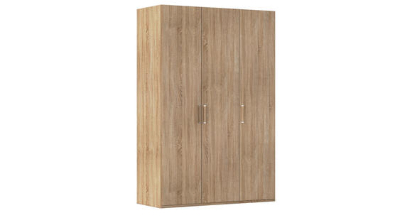 DREHTÜRENSCHRANK 151/223/60 cm 3-türig Sonoma Eiche - Silberfarben/Sonoma Eiche, Design, Holzwerkstoff/Kunststoff (151/223/60cm) - Novel