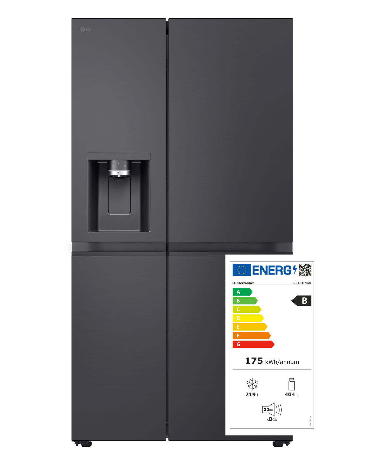 SIDE-BY-SIDE 92,5/179/73,1 cm GSLE91EVAB  - Schwarz, Basics, Metall (92,5/179/73,1cm) - LG