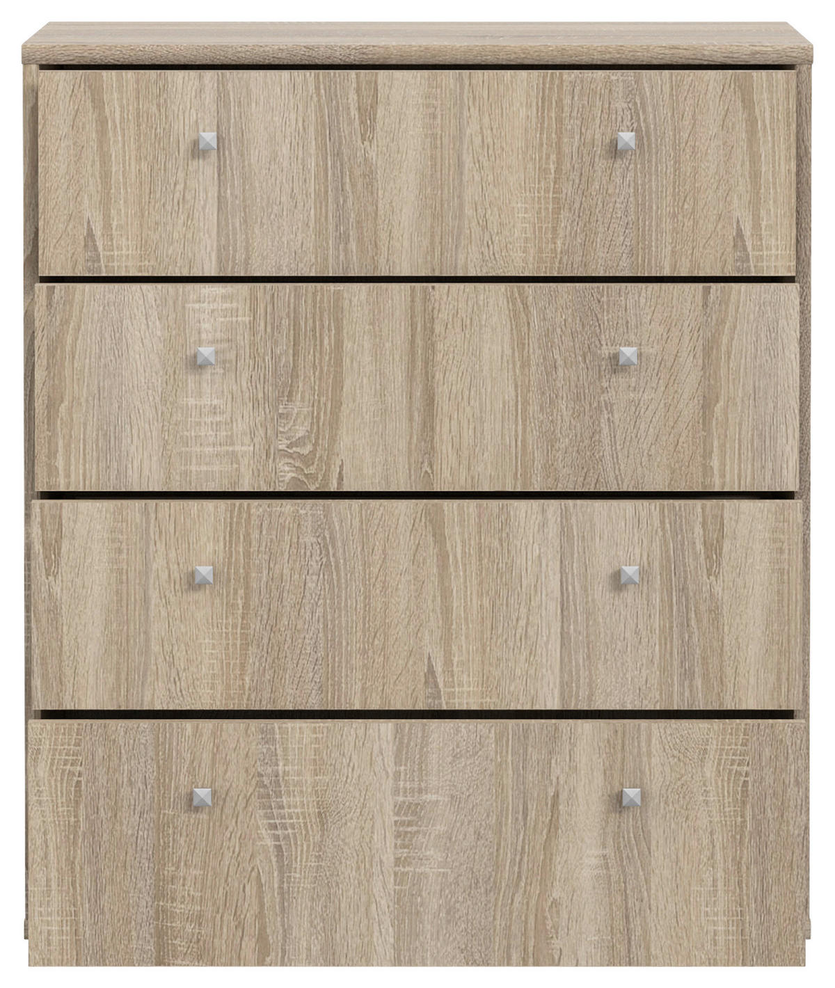 KOMMODE 73,7/85,5/34,8 cm  in Sonoma Eiche  - Alufarben/Sonoma Eiche, Design, Holzwerkstoff/Kunststoff (73,7/85,5/34,8cm)