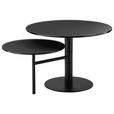 COUCHTISCH in Metall, Glas 87,5/65/45 cm  - Schwarz, Design, Glas/Metall (87,5/65/45cm) - Carryhome