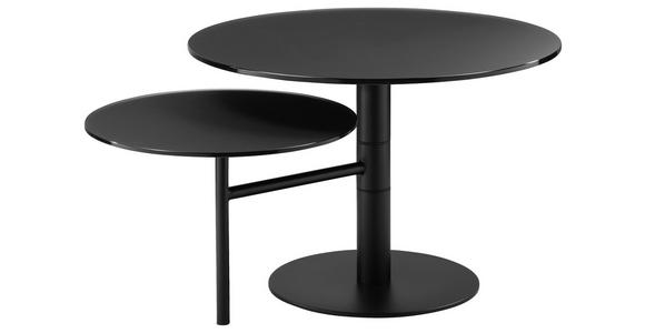 COUCHTISCH in Metall, Glas 87,5/65/45 cm  - Schwarz, Design, Glas/Metall (87,5/65/45cm) - Carryhome