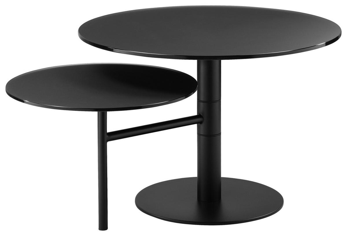 COUCHTISCH in Metall, Glas 87,5/65/45 cm  - Schwarz, Design, Glas/Metall (87,5/65/45cm) - Carryhome