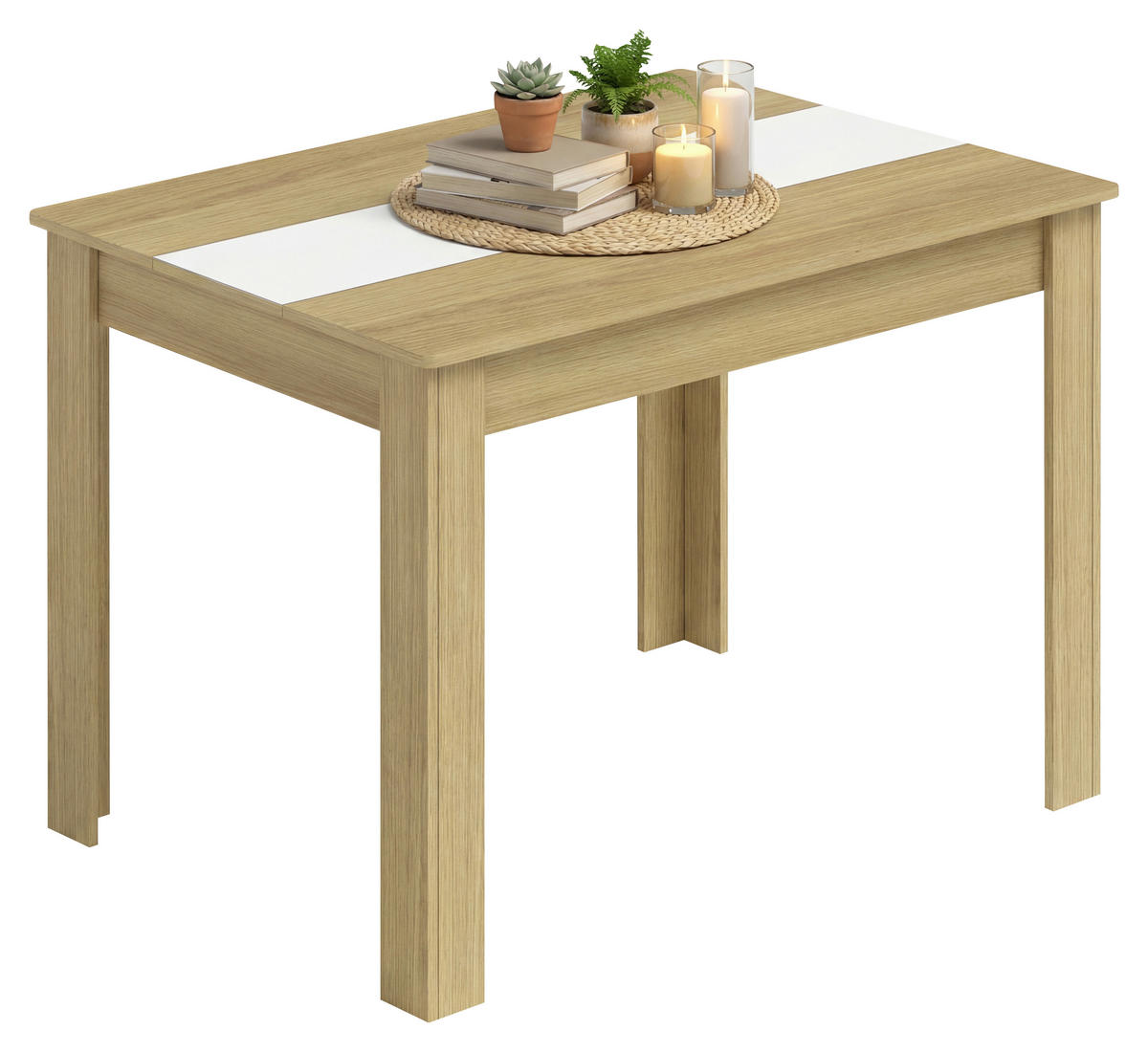 ÉTKEZŐASZTAL - méztölgy színű/fehér, Modern, faalapú anyag (115/80/75cm) - MID.YOU