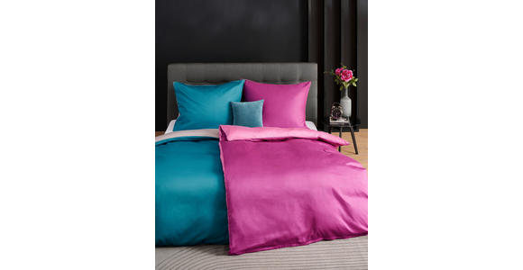 WENDEBETTWÄSCHE Uni Satin Satin 140/200 cm  - Blau/Grau, Basics, Textil (140/200cm) - Novel