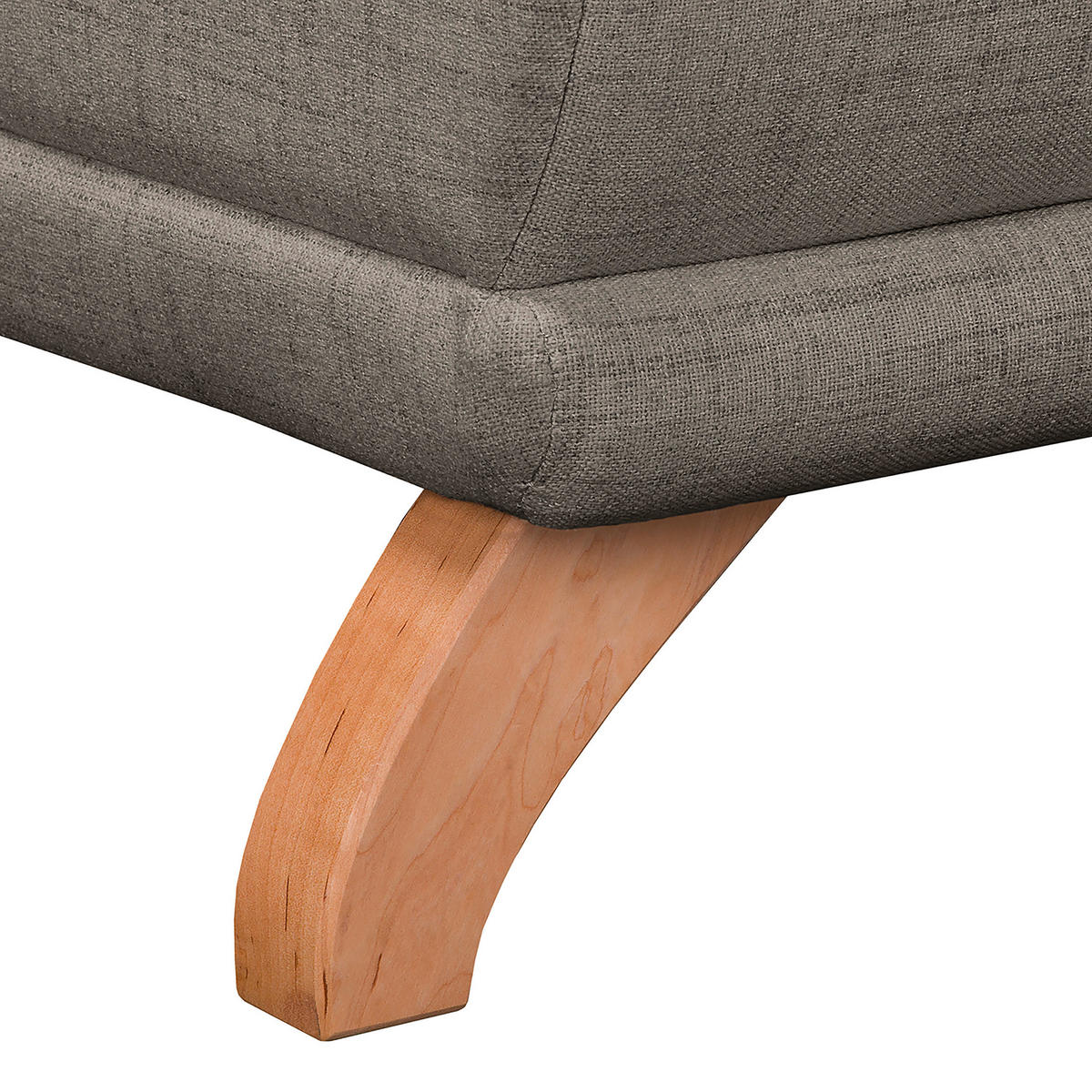 ECKSOFA Bella Graphitfarben Textilgeflecht  - Wengefarben/Graphitfarben, Design, Holz/Textil (257/174cm) - Livetastic