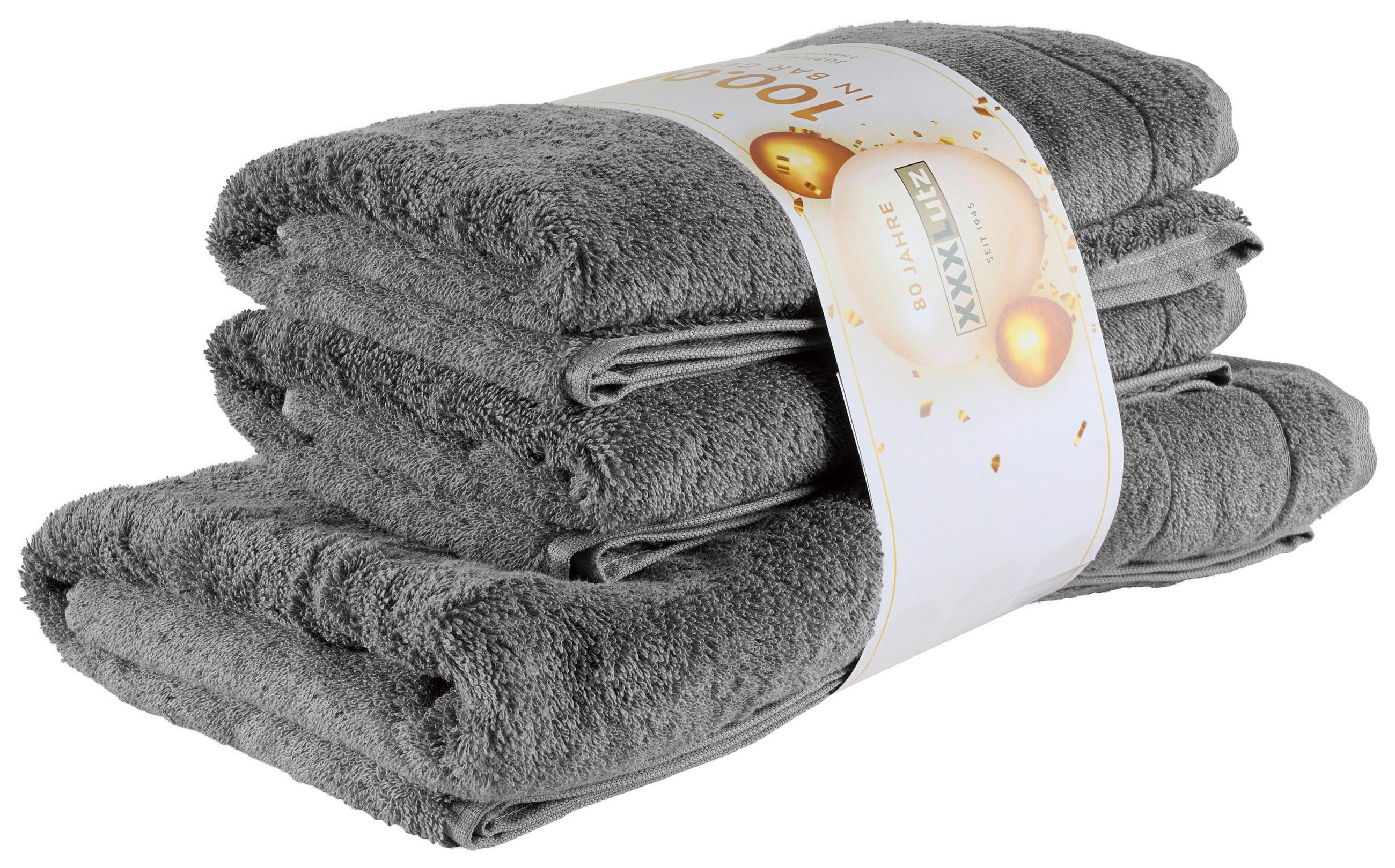 FROTTIERSET Jubiläums Set CH Dunkelgrau 3-teilig  - Dunkelgrau, Basics, Textil - Vossen