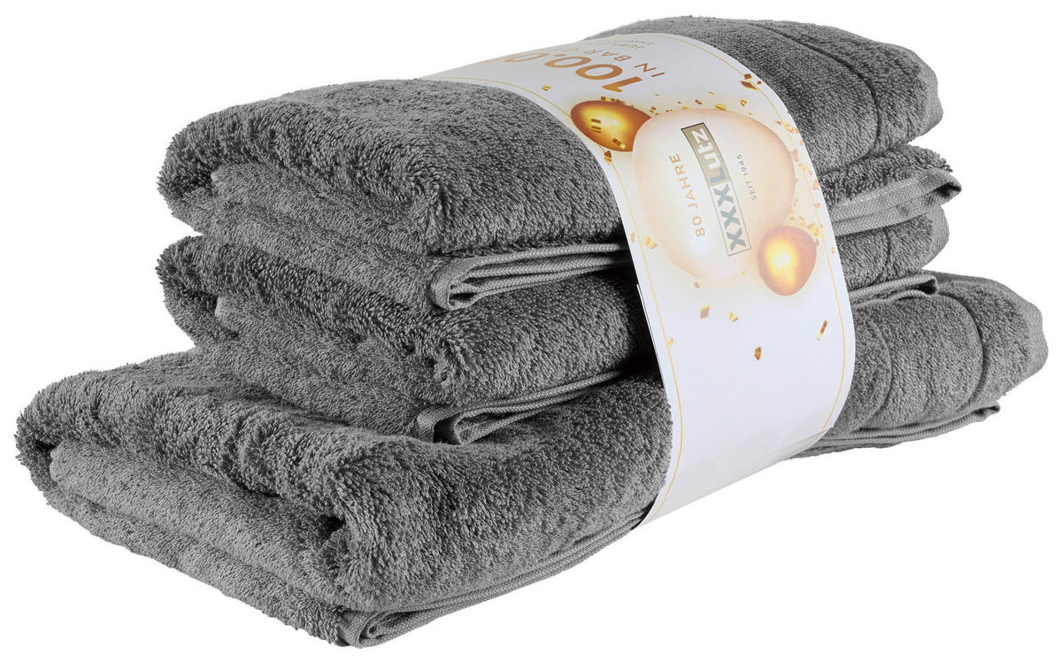 FROTTIERSET Jubiläums Set CH Dunkelgrau 3-teilig  - Dunkelgrau, Basics, Textil - Vossen