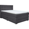 BOXSPRINGBETT 140/200 cm  in Dunkelgrau  - Dunkelgrau/Alufarben, KONVENTIONELL, Kunststoff/Textil (140/200cm) - Carryhome