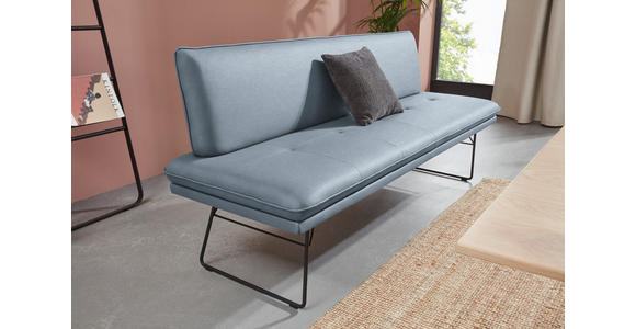 SITZBANK in Metall, Textil Blau, Schwarz  - Blau/Schwarz, Design, Textil/Metall (195/87/65cm) - Dieter Knoll