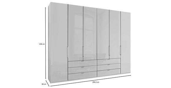 FALTTÜRENSCHRANK 300/236/58 cm 4-türig Weiß  - Chromfarben/Weiß, KONVENTIONELL, Glas/Holzwerkstoff (300/236/58cm) - Dieter Knoll