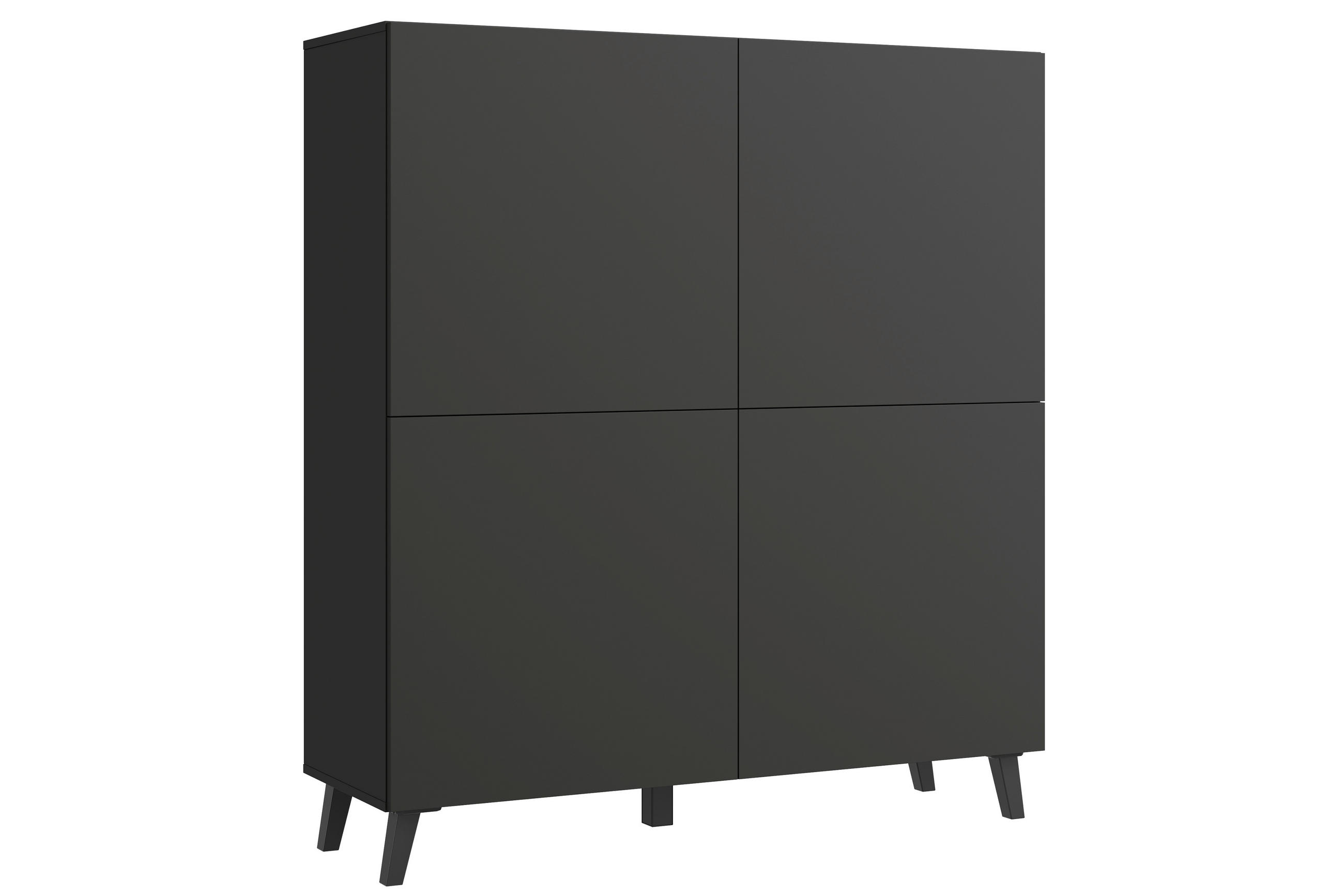 HIGHBOARD  120/128/39 cm  - Schwarz, Design, Holzwerkstoff/Kunststoff (120/128/39cm) - P & B