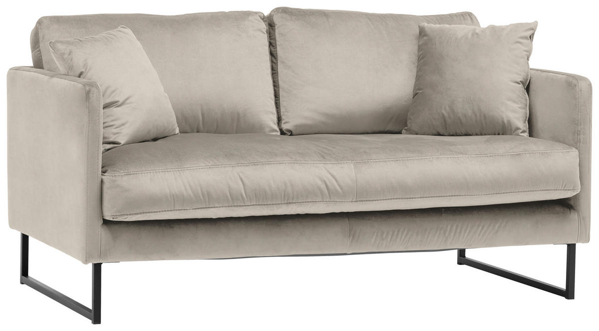 2-SITS SOFFA i textil taupe  - svart/taupe, Design, metall/textil (150/78/84cm) - Carryhome