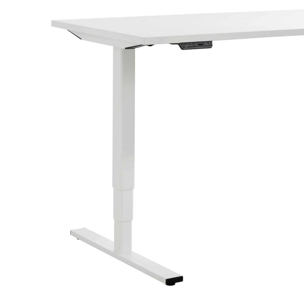 SCHREIBTISCH 160/80/56-124 cm  in Weiß  - Alufarben/Weiß, Design, Holzwerkstoff/Metall (160/80/56-124cm) - Voleo