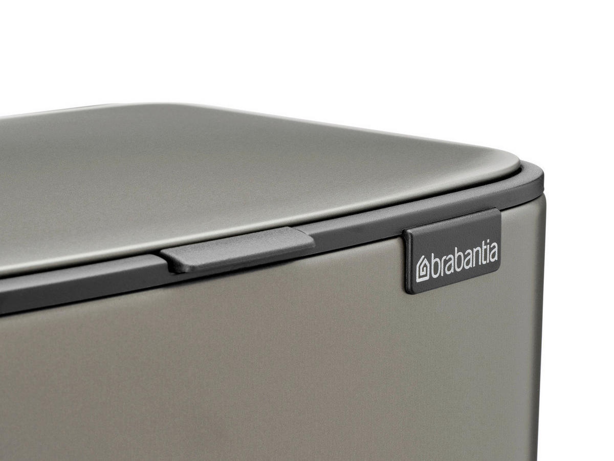 KOŠ S NOŽNOM PAPUČICOM  12 l  Bo  - platinaste boje/antracit, Design, metal/plastika (29/36,5/25,5cm) - Brabantia