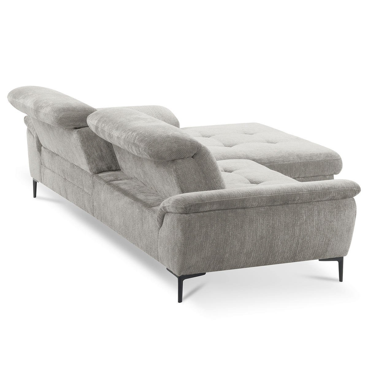 ECKSOFA  Webstoff Grau  - Schwarz/Grau, Design, Textil/Metall (268/195cm) - Livetastic