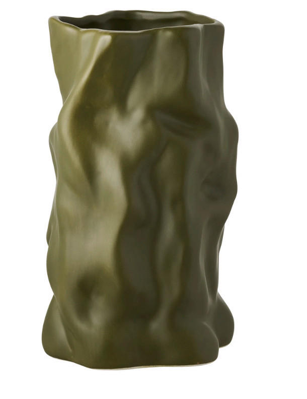 VASE 25,5 cm  - Dunkelgrün, Basics, Keramik (15/25,5cm)