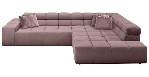 ECKSOFA Altrosa Feincord  - Schwarz/Altrosa, Design, Kunststoff/Textil (319/215cm) - Hom`in