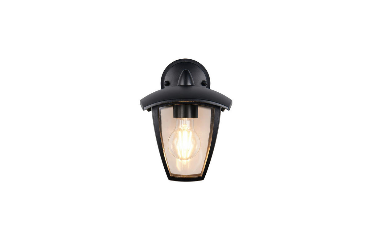 AUSSENWANDLEUCHTE - Transparent/Schwarz, Konventionell, Kunststoff/Metall (17/20/24cm) - Trio Leuchten