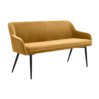 SITZBANK 160/85/61 cm Samt Senfgelb Metall  - Senfgelb/Schwarz, MODERN, Textil/Metall (160/85/61cm) - Livetastic