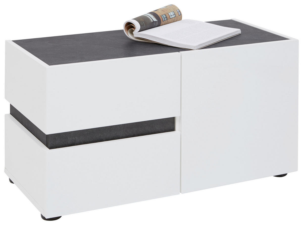 KLUPA ZA PREDSOBLJE  antracit, bijela  drvni materijal  - bijela/crna, Design, drvni materijal/plastika (80/42/38cm) - Voleo