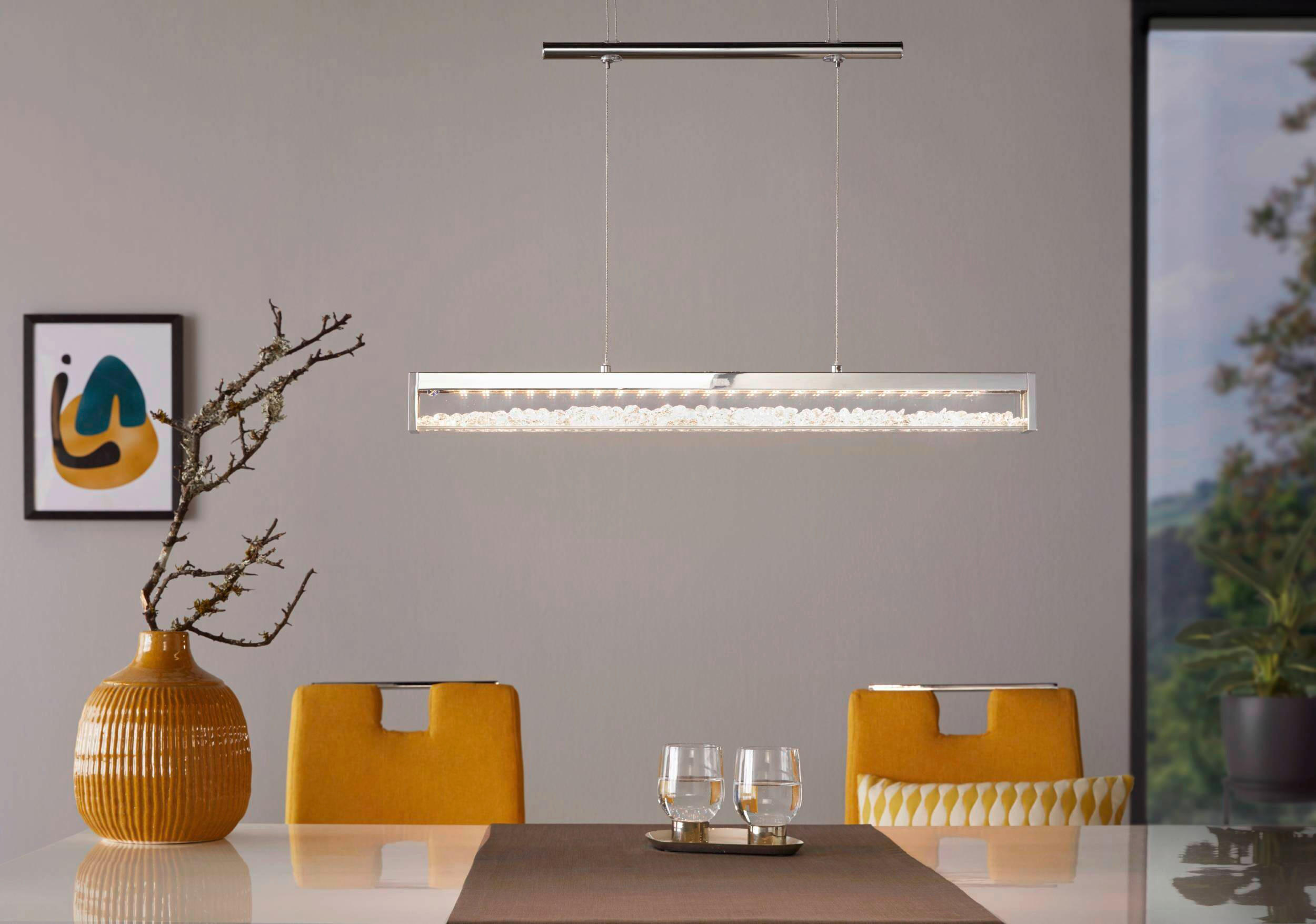 HÄNGELEUCHTE 70/8/130 cm  - Klar/Chromfarben, LIFESTYLE, Glas/Metall (70/8/130cm) - Eglo