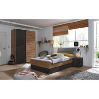 JUGENDZIMMER - Graphitfarben/Eiche Artisan, Trend, Holzwerkstoff/Textil (120/200cm) - Stylife