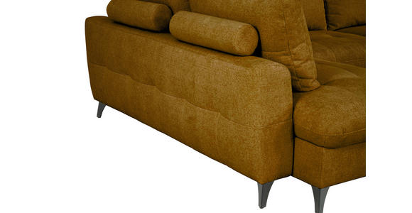 WOHNLANDSCHAFT Senfgelb Chenille  - Senfgelb/Schwarz, KONVENTIONELL, Textil/Metall (188/340/160cm) - Xora